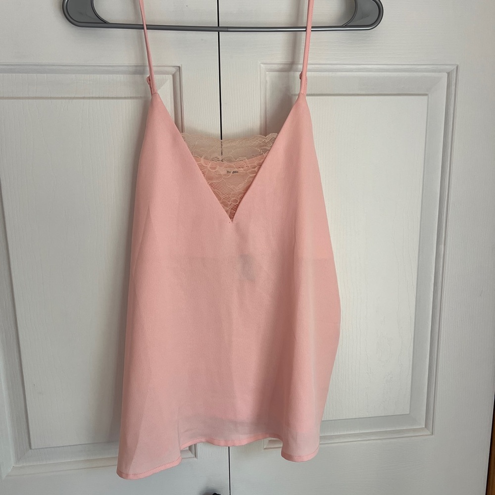 Francesca's Collections Pink Camisole with Lace Detail